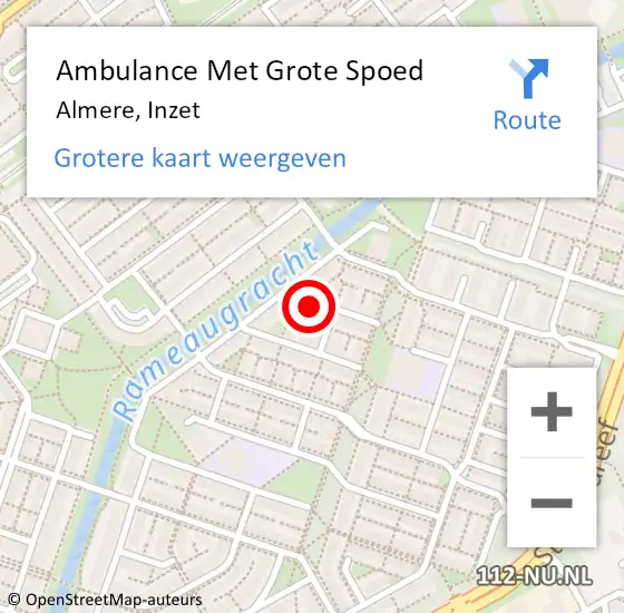 Locatie op kaart van de 112 melding: Ambulance Met Grote Spoed Naar Almere, Inzet op 30 augustus 2016 18:30