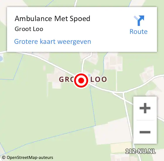 Locatie op kaart van de 112 melding: Ambulance Met Spoed Naar Groot Loo op 31 augustus 2016 20:13