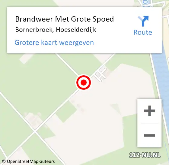 Locatie op kaart van de 112 melding: Brandweer Met Grote Spoed Naar Bornerbroek, Hoeselderdijk op 2 september 2016 13:25