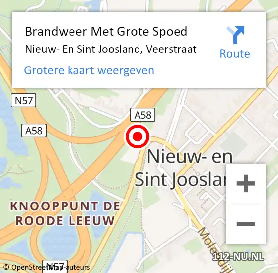 Locatie op kaart van de 112 melding: Brandweer Met Grote Spoed Naar Nieuw- En Sint Joosland, Veerstraat op 3 september 2016 03:44