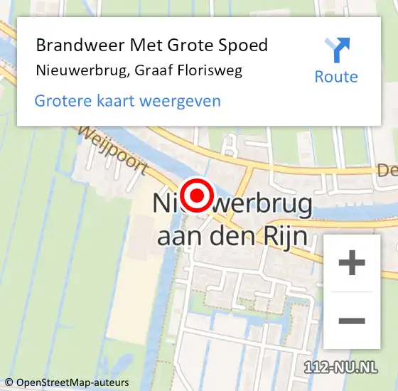Locatie op kaart van de 112 melding: Brandweer Met Grote Spoed Naar Nieuwerbrug, Graaf Florisweg op 3 september 2016 14:01