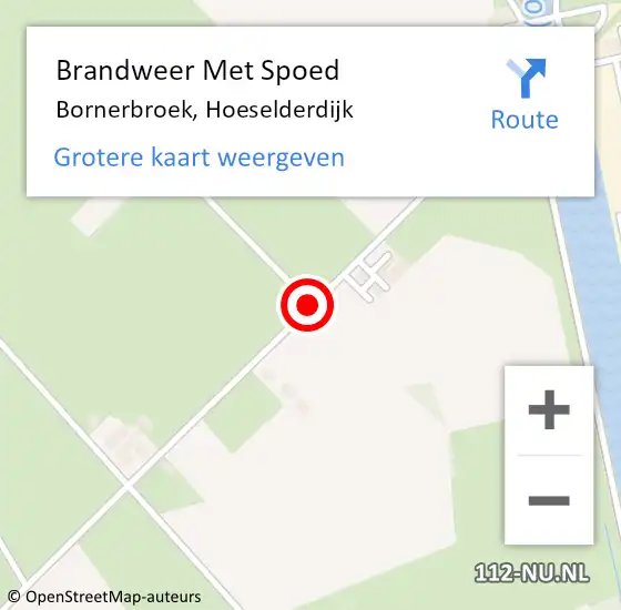 Locatie op kaart van de 112 melding: Brandweer Met Spoed Naar Bornerbroek, Hoeselderdijk op 3 september 2016 23:11