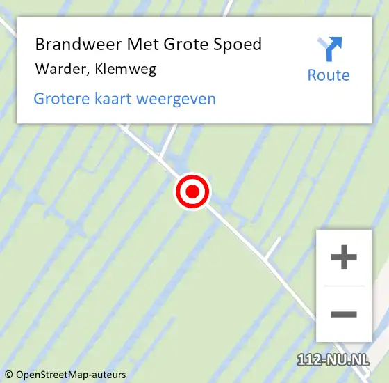 Locatie op kaart van de 112 melding: Brandweer Met Grote Spoed Naar Warder, Klemweg op 26 december 2013 04:40