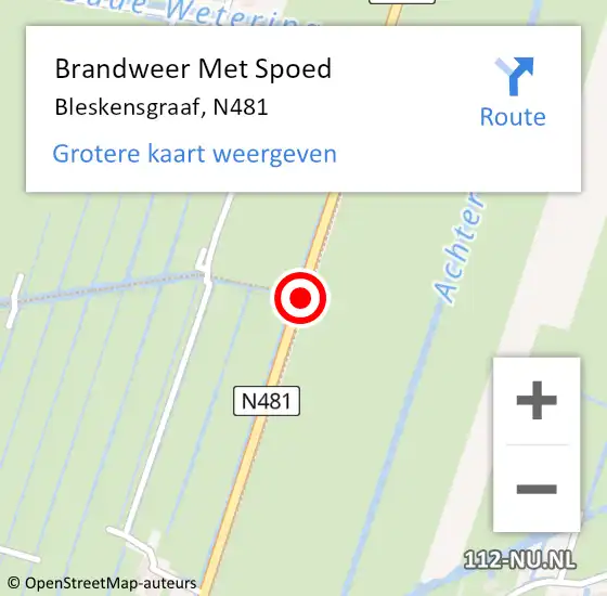 Locatie op kaart van de 112 melding: Brandweer Met Spoed Naar Bleskensgraaf, N481 op 4 september 2016 12:19