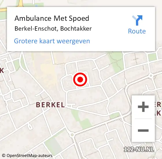 Locatie op kaart van de 112 melding: Ambulance Met Spoed Naar Berkel-Enschot, Bochtakker op 5 september 2016 13:15