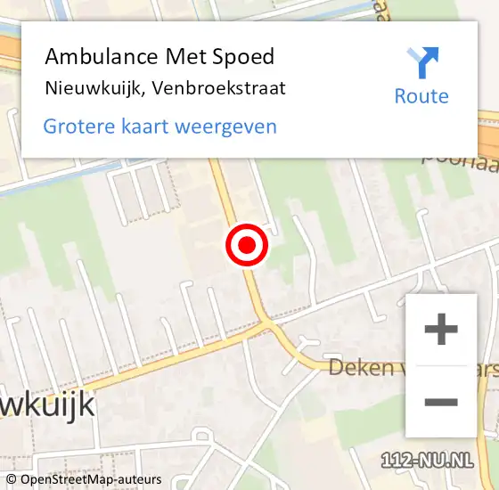 Locatie op kaart van de 112 melding: Ambulance Met Spoed Naar Nieuwkuijk, Venbroekstraat op 5 september 2016 20:50