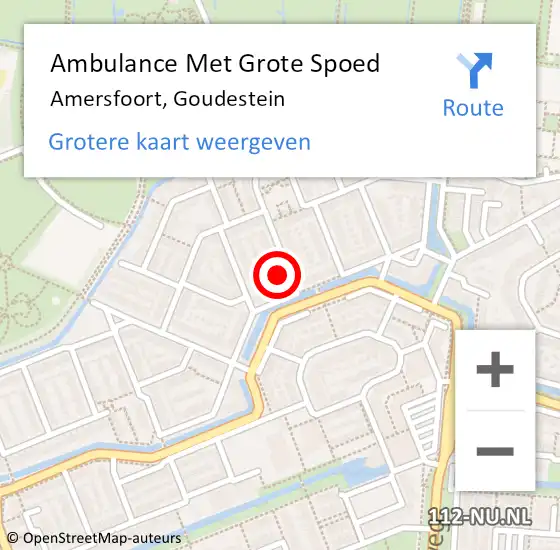 Locatie op kaart van de 112 melding: Ambulance Met Grote Spoed Naar Amersfoort, Goudestein op 5 september 2016 23:09