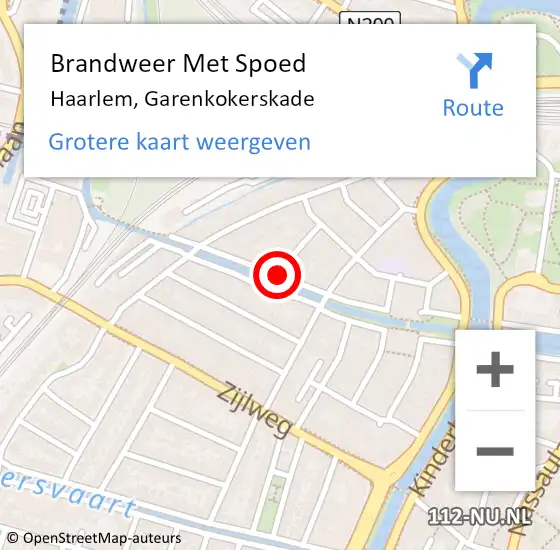 Locatie op kaart van de 112 melding: Brandweer Met Spoed Naar Haarlem, Garenkokerskade op 6 september 2016 14:31