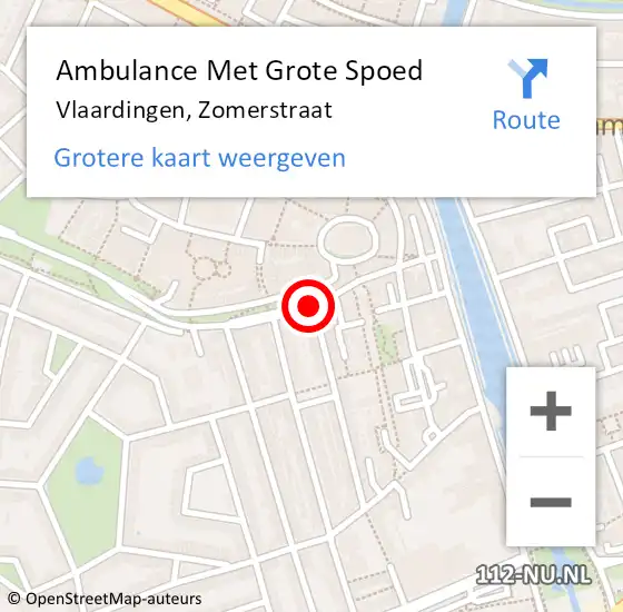 Locatie op kaart van de 112 melding: Ambulance Met Grote Spoed Naar Vlaardingen, Zomerstraat op 6 september 2016 22:37