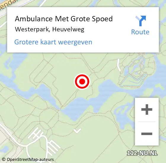 Locatie op kaart van de 112 melding: Ambulance Met Grote Spoed Naar Westerpark, Heuvelweg op 26 december 2013 13:46