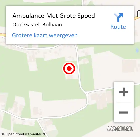 Locatie op kaart van de 112 melding: Ambulance Met Grote Spoed Naar Oud Gastel, Bolbaan op 7 september 2016 15:48