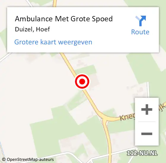 Locatie op kaart van de 112 melding: Ambulance Met Grote Spoed Naar Duizel, Hoef op 8 september 2016 09:20
