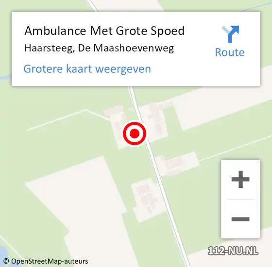 Locatie op kaart van de 112 melding: Ambulance Met Grote Spoed Naar Haarsteeg, De Maashoevenweg op 9 september 2016 06:56