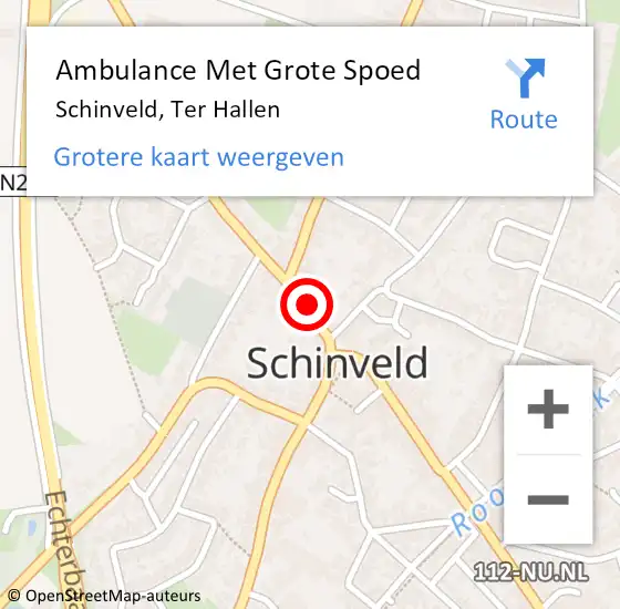 Locatie op kaart van de 112 melding: Ambulance Met Grote Spoed Naar Schinveld, Ter Hallen op 17 september 2013 10:37