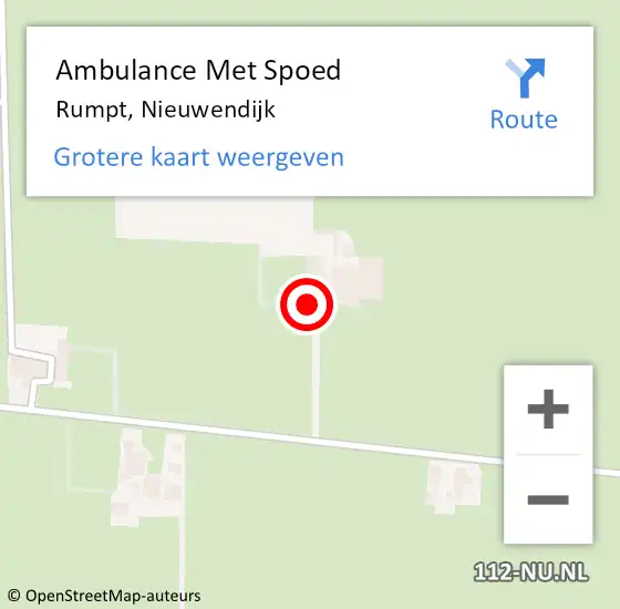 Locatie op kaart van de 112 melding: Ambulance Met Spoed Naar Rumpt, Nieuwendijk op 9 september 2016 21:05