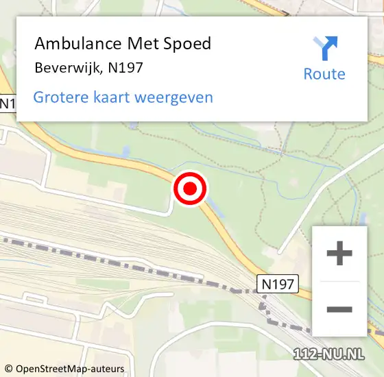 Locatie op kaart van de 112 melding: Ambulance Met Spoed Naar Beverwijk, N197 op 10 september 2016 09:20