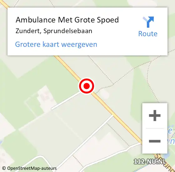 Locatie op kaart van de 112 melding: Ambulance Met Grote Spoed Naar Zundert, Sprundelsebaan op 11 september 2016 09:24
