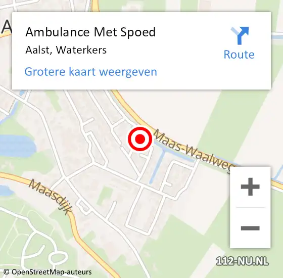 Locatie op kaart van de 112 melding: Ambulance Met Spoed Naar Aalst, Waterkers op 11 september 2016 15:04