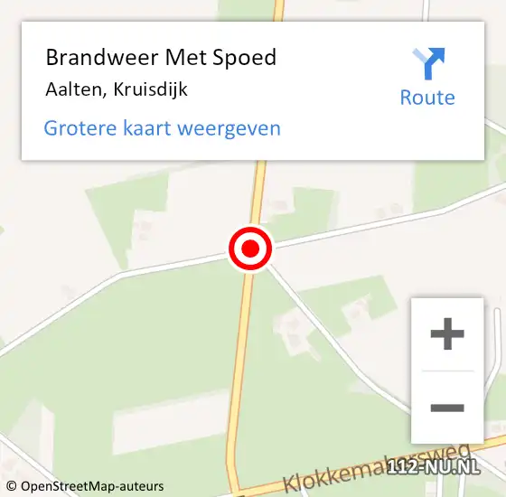 Locatie op kaart van de 112 melding: Brandweer Met Spoed Naar Kruisdijk op 12 september 2016 16:24