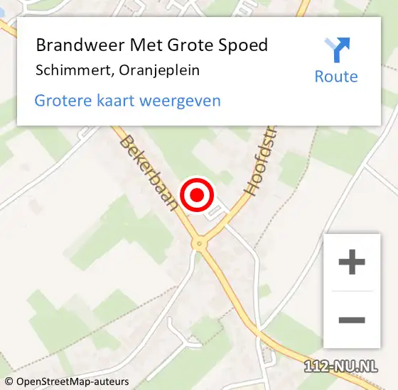 Locatie op kaart van de 112 melding: Brandweer Met Grote Spoed Naar Schimmert, Oranjeplein op 12 september 2016 19:58
