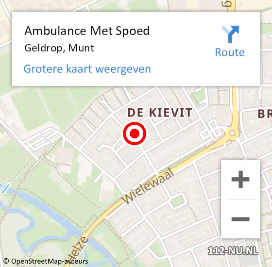 Locatie op kaart van de 112 melding: Ambulance Met Spoed Naar Geldrop, Munt op 13 september 2016 06:23