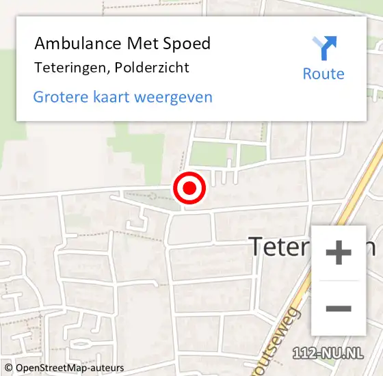 Locatie op kaart van de 112 melding: Ambulance Met Spoed Naar Teteringen, Polderzicht op 14 september 2016 06:52