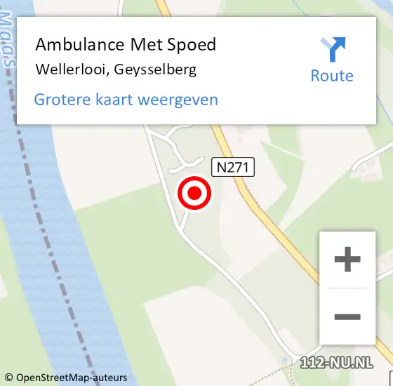 Locatie op kaart van de 112 melding: Ambulance Met Spoed Naar Wellerlooi, Geysselberg op 14 september 2016 11:40