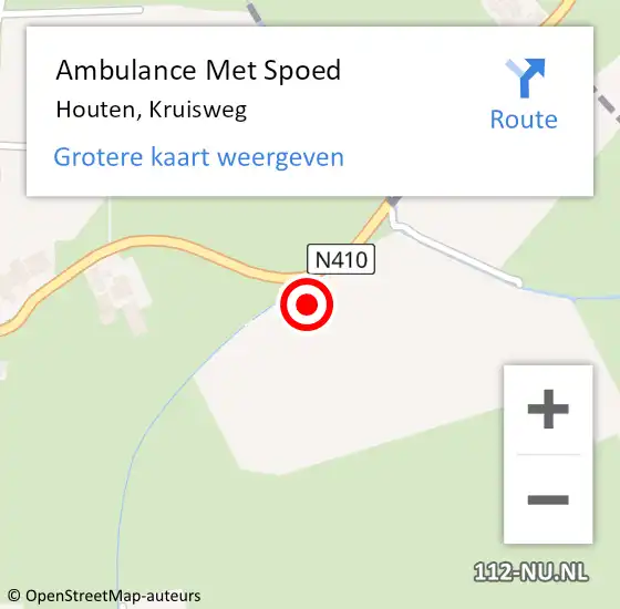 Locatie op kaart van de 112 melding: Ambulance Met Spoed Naar Houten, Kruisweg op 15 september 2016 15:40