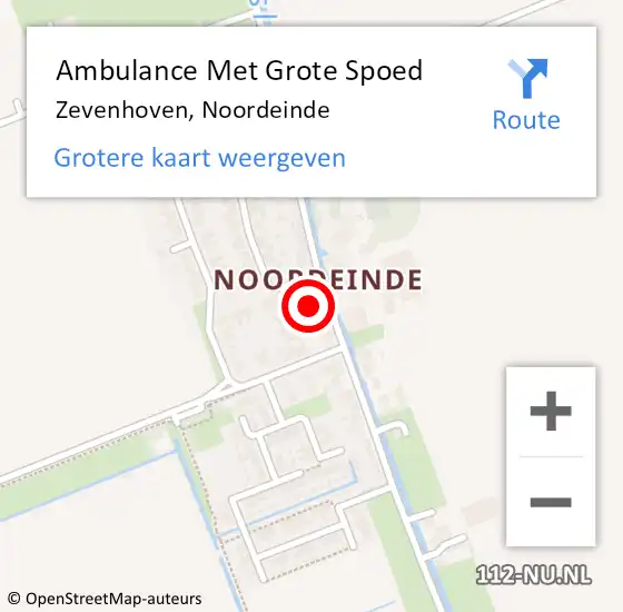 Locatie op kaart van de 112 melding: Ambulance Met Grote Spoed Naar Zevenhoven, Noordeinde op 16 september 2016 10:19