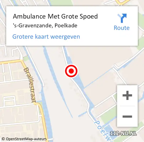 Locatie op kaart van de 112 melding: Ambulance Met Grote Spoed Naar 's-Gravenzande, Poelkade op 17 september 2016 10:18