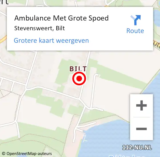 Locatie op kaart van de 112 melding: Ambulance Met Grote Spoed Naar Stevensweert, Bilt op 17 september 2016 10:38
