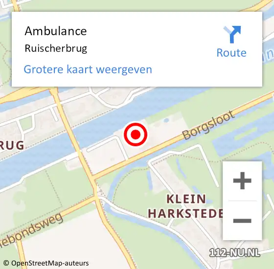 Locatie op kaart van de 112 melding: Ambulance Ruischerbrug op 17 september 2016 11:27