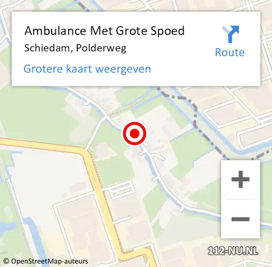 Locatie op kaart van de 112 melding: Ambulance Met Grote Spoed Naar Schiedam, Polderweg op 17 september 2016 21:44