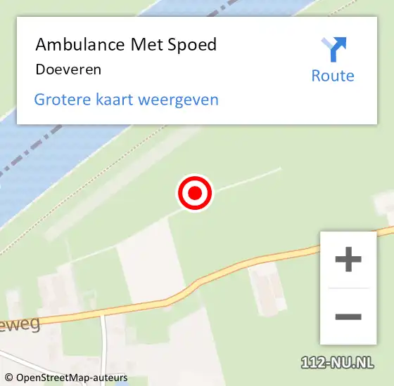 Locatie op kaart van de 112 melding: Ambulance Met Spoed Naar Doeveren op 18 september 2016 03:10