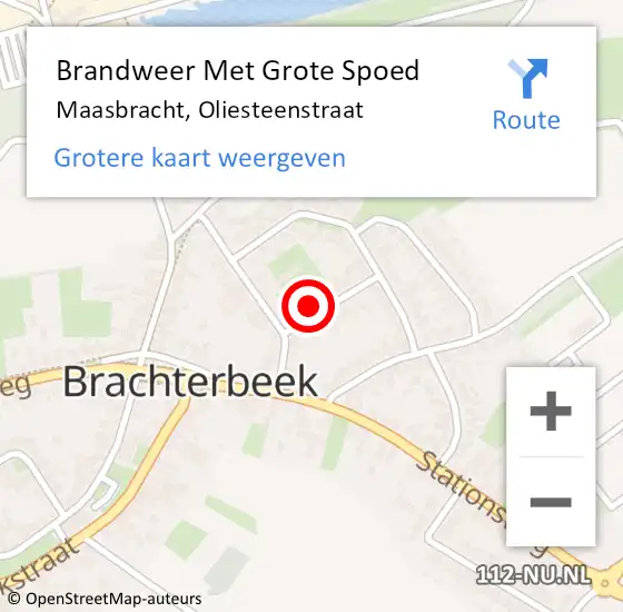 Locatie op kaart van de 112 melding: Brandweer Met Grote Spoed Naar Maasbracht, Oliesteenstraat op 19 september 2016 02:21