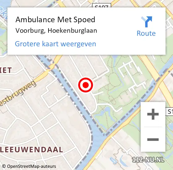 Locatie op kaart van de 112 melding: Ambulance Met Spoed Naar Voorburg, Hoekenburglaan op 19 september 2016 09:57