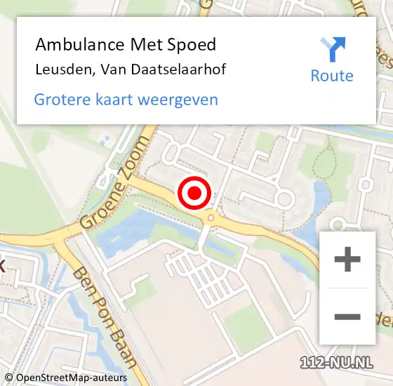 Locatie op kaart van de 112 melding: Ambulance Met Spoed Naar Leusden, Van Daatselaarhof op 19 september 2016 21:08