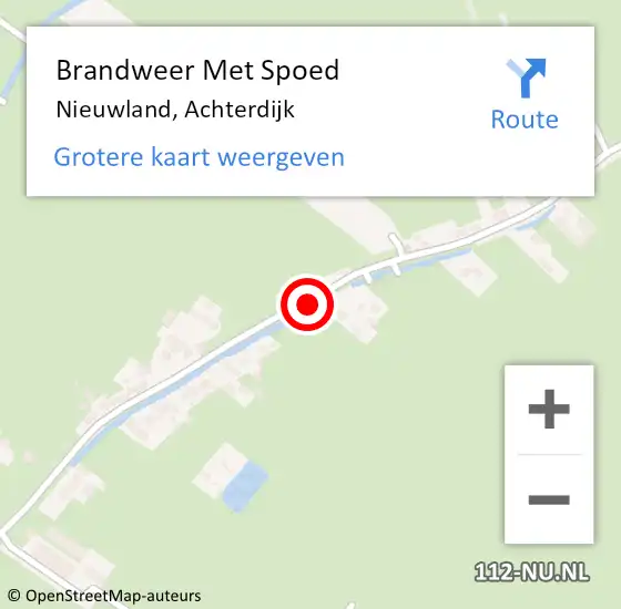Locatie op kaart van de 112 melding: Brandweer Met Spoed Naar Nieuwland, Achterdijk op 20 september 2016 08:41