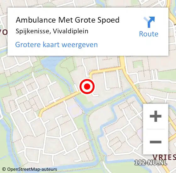 Locatie op kaart van de 112 melding: Ambulance Met Grote Spoed Naar Spijkenisse, Vivaldiplein op 21 september 2016 12:17