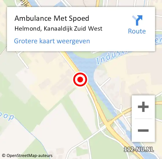 Locatie op kaart van de 112 melding: Ambulance Met Spoed Naar Helmond, Kanaaldijk Zuid West op 21 september 2016 16:29