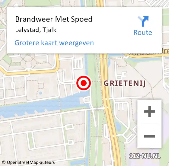 Locatie op kaart van de 112 melding: Brandweer Met Spoed Naar Lelystad, Tjalk op 21 september 2016 19:18