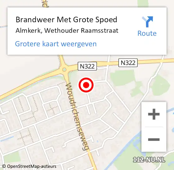 Locatie op kaart van de 112 melding: Brandweer Met Grote Spoed Naar Almkerk, Wethouder Raamsstraat op 22 september 2016 13:15