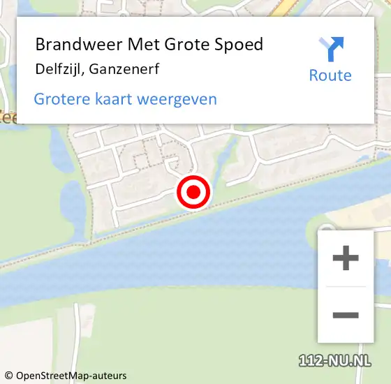 Locatie op kaart van de 112 melding: Brandweer Met Grote Spoed Naar Delfzijl, Ganzenerf op 22 september 2016 16:24