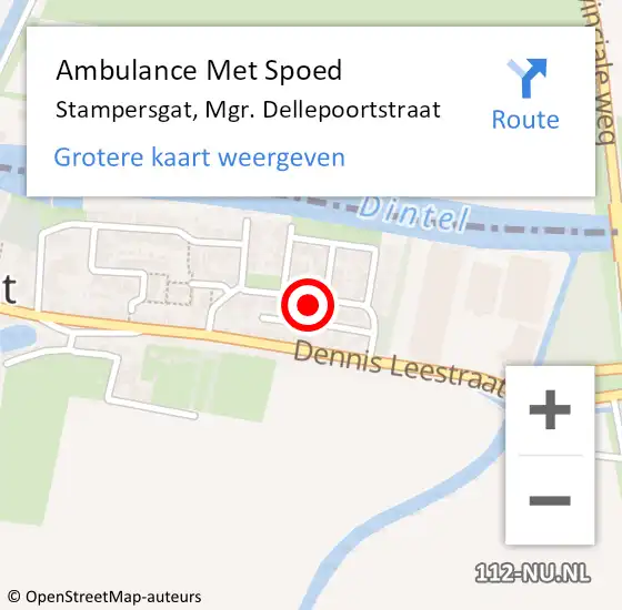 Locatie op kaart van de 112 melding: Ambulance Met Spoed Naar Stampersgat, Mgr. Dellepoortstraat op 23 september 2016 09:17