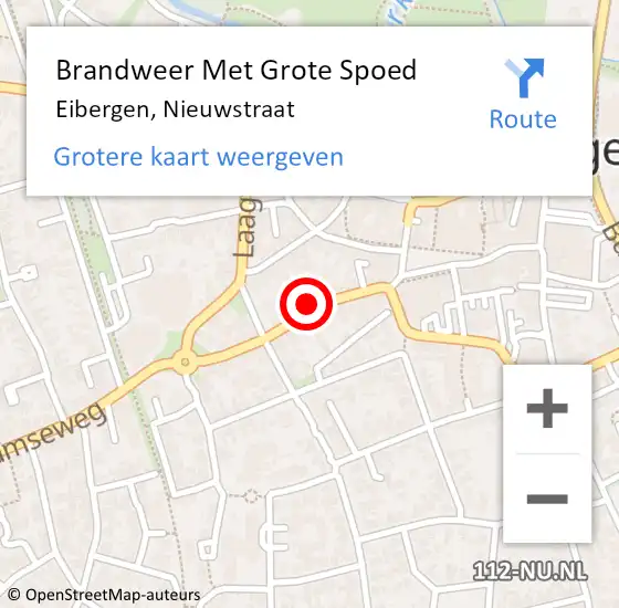 Locatie op kaart van de 112 melding: Brandweer Met Grote Spoed Naar Eibergen, Nieuwstraat op 23 september 2016 14:50