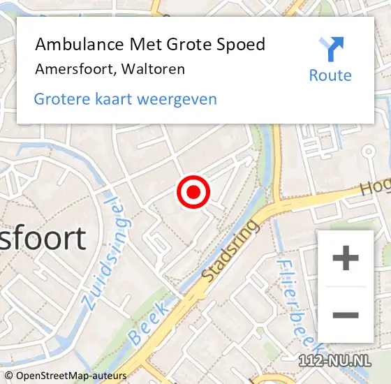 Locatie op kaart van de 112 melding: Ambulance Met Grote Spoed Naar Amersfoort, Waltoren op 24 september 2016 07:45