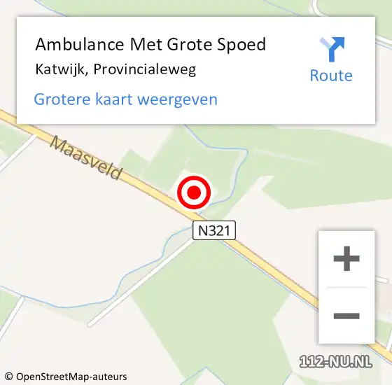 Locatie op kaart van de 112 melding: Ambulance Met Grote Spoed Naar Katwijk, Provincialeweg op 24 september 2016 23:53