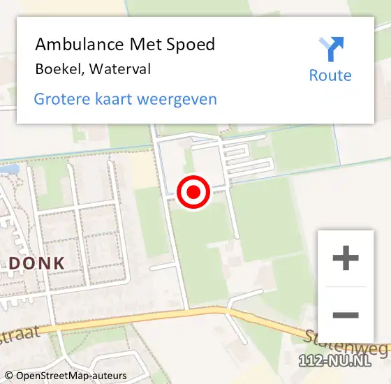 Locatie op kaart van de 112 melding: Ambulance Met Spoed Naar Boekel, Waterval op 25 september 2016 16:23