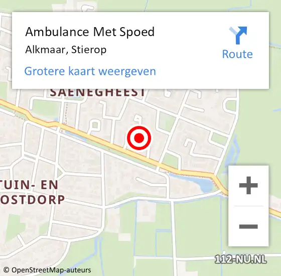 Locatie op kaart van de 112 melding: Ambulance Met Spoed Naar Alkmaar, Stierop op 26 september 2016 00:14