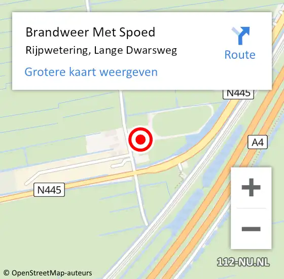 Locatie op kaart van de 112 melding: Brandweer Met Spoed Naar Rijpwetering, Lange Dwarsweg op 26 september 2016 08:05